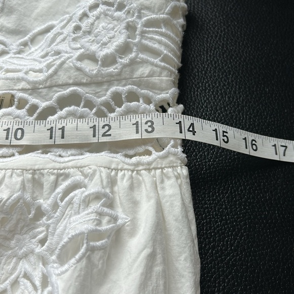 Anthropologie Vineet Bahl Sleeveless V Neck
Floral Cutwork Midi Dress White MNEW - Picture 15 of 16